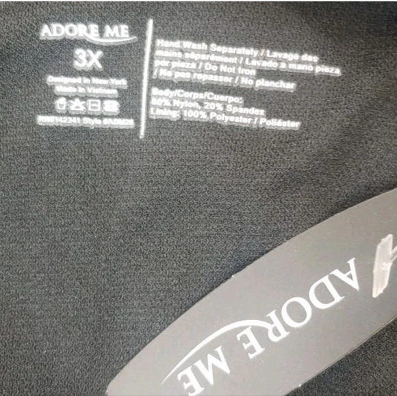 Adore Me Andressa Contour Plus Wireless Swimsuit Woman Plus 3X Black Shaping Nwt - Picture 10 of 13